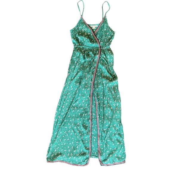 Billabong Soft Seas Sleeveless Printed Maxi Dress Size Med green - Picture 2 of 12